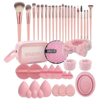 Premium 42Pcs Makeup Brush Set for Beginners & Pros - Includes Sponge
