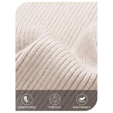 MEROKEETY Women's Long Sleeve Ribbed Knit Bodysuits Scoop Neck Slimming Fit Fall Trendy Sweater Tops, Almond, Small