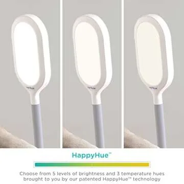 Verilux HappyLight Duo - 2-in-1 Light Therapy & Task Floor Lamp - UV-Free Full Spectrum LED, 10,000 LUX, Adjustable Brightness and Color, Flexible Gooseneck, and Adjustable Height