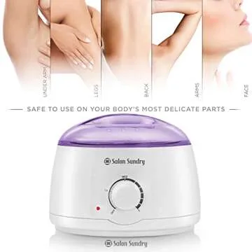 Salon Sundry Portable Electric Hot Wax Warmer Machine for Hair Removal - Purple Lid