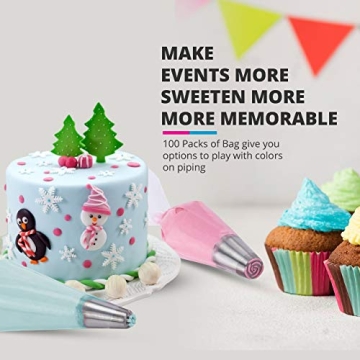 Riccle 12 Inch Anti-Burst Disposable Piping Bags - 100 Count