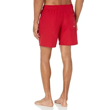 Amazon Essentials 7" Quick-Dry Men's Swim Trunk in Red