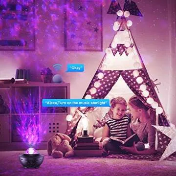 Starry Light Projector, Smart WiFi Galaxy Projector Night Light, Compatible with Alexa and Smart App, 10-Color Music Player with Remote Control/Bluetooth/Timer, Suitable for Children and Adult Parties