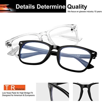 Feirdio Blue Light Blocking Glasses 2-Pack - Stylish Protection