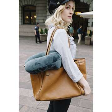 AirComfy Daydreamer Travel Neck Pillow - Self-Inflatable Pillow with Luxuriously Soft Washable Cover and Packsack - Compact and Lightweight Support for Sleeping and Traveling in Airplanes