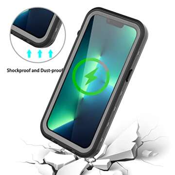 Transy iPhone 13 Magnetic Case - Waterproof Shockproof Compatible with Magsafe Mag Safe Magnet iPhone 13 Waterproof Case Support Wireless Charging with Built in Screen Protector (Clear)