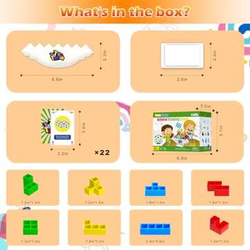 AZHU 32pcs Tetra Tower Balance Stacking Game, Stack Attack Building Blocks Board Games for Kids & Adults, Family Table Game, Gift Toys for Kids