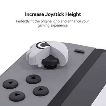 WISHAVEN Joycon Thumb Grip Caps Compatible with Splatoon Nintendo Switch, Soft Silicone Joystick Cover for Nintendo Switch/OLED/Lite Controller, 4PCS - Squid & Octopus (Black & White)