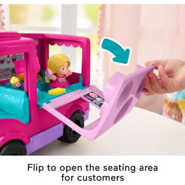 Fisher-Price Little People Barbie Toddler Toy Cupcake Truck Musical Playset with 9 Pieces for Pretend Play Kids Ages 18+ Months (Amazon Exclusive)