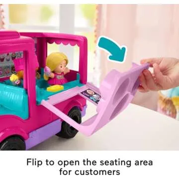 Fisher-Price Little People Barbie Toddler Toy Cupcake Truck Musical Playset with 9 Pieces for Pretend Play Kids Ages 18+ Months (Amazon Exclusive)