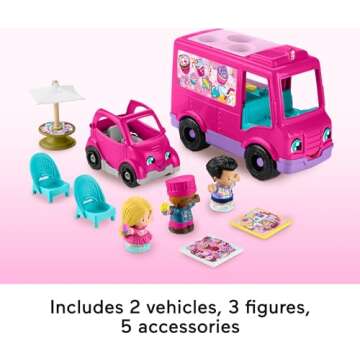 Fisher-Price Little People Barbie Toddler Toy Cupcake Truck Musical Playset with 9 Pieces for Pretend Play Kids Ages 18+ Months (Amazon Exclusive)
