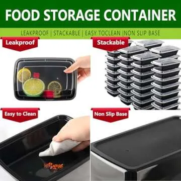 NutriBox [20 value pack single one compartment 12oz MINI Meal Prep Food Storage Containers - BPA Free Reusable Lunch bento Box with Lids - Spill proof, Microwave, Dishwasher and Freezer Safe
