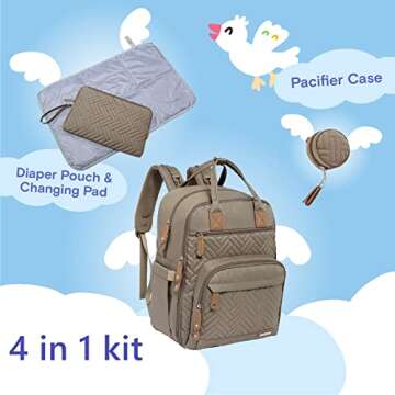 iniuniu Diaper Bag Backpack, Large Unisex Baby Bags for Boys Girls, Waterproof Travel Back Pack with...
