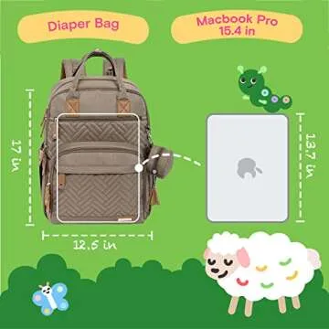 iniuniu Diaper Bag Backpack, Large Unisex Baby Bags for Boys Girls, Waterproof Travel Back Pack with Diaper Pouch, Washable Changing Pad, Pacifier Case and Stroller Straps, Khaki
