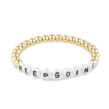 Hapuxt Keep Going Gold Bracelets for Women | Gold Beaded Ball Bracelets