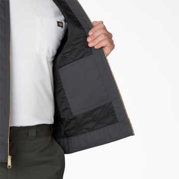 Dickies Men's Insulated Eisenhower Front-Zip Jacket,Charcoal,Large/Regular,Charcoal,Large/Regular