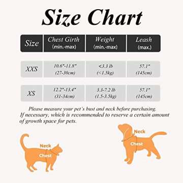 BLUWTE Cat Harness and Leash Escape Proof,Breathable Soft Kittens Vest for Cats Dogs, Escape Proof w...