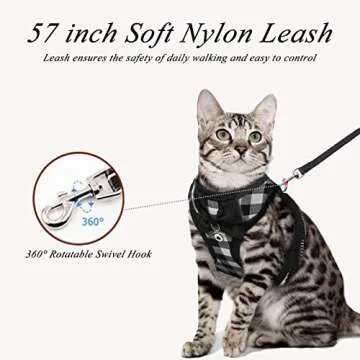 BLUWTE Cat Harness and Leash Escape Proof,Breathable Soft Kittens Vest for Cats Dogs, Escape Proof with Bell and Bow-Knot Decoration Christmas ……