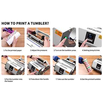 Craft Express Tumbler Heat Press Machine Sublimation Mug Press for Straight 11 OZ 15 OZ 20 OZ 30 OZ Sublimation Skinny Tumblers Ceramic Glass Mugs Water Bottles Heat Press (Elite Tumbler Press)