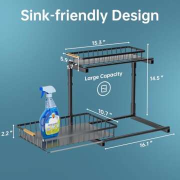 Delamu Under Sink Organizer – Pull Out Cabinet Organizer for Optimal Storage