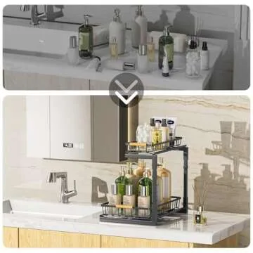 Delamu Under Sink Organizer - Durable Pull-Out Cabinet Storage