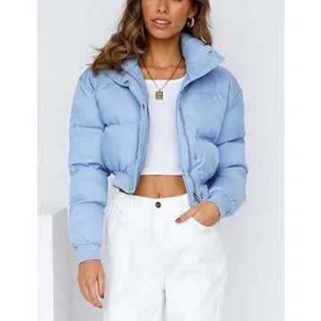 Springrain Cropped Puffer Jacket for Stylish Women