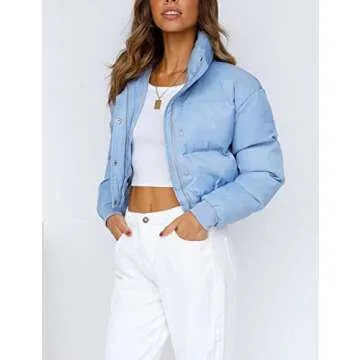 Springrain Cropped Puffer Jacket for Stylish Women