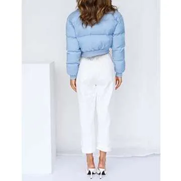 Springrain Cropped Puffer Jacket for Stylish Women