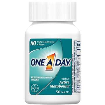 One A Day Women’s Active Metabolism Multivitamin, Supplement with Vitamin A, C, D, E and Zinc for ...