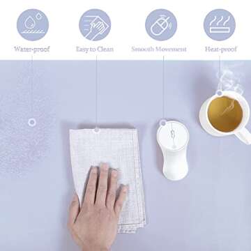 LOLLIDO Leather Desk Pad - 32" x 16" Office Desk Mat, Large Mouse Pad Desk Protector, Desktop Mat, Desk Writing Pad, Desk Blotter, Desk Cover (Cork+Lavender)