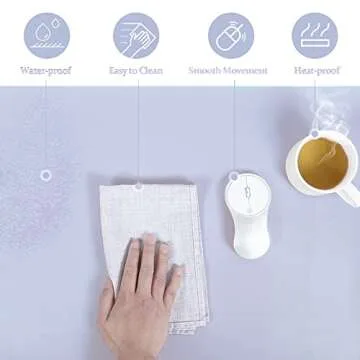 LOLLIDO Leather Desk Pad - 32" x 16" Office Desk Mat, Large Mouse Pad Desk Protector, Desktop Mat, Desk Writing Pad, Desk Blotter, Desk Cover (Cork+Lavender)