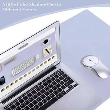 LOLLIDO Leather Desk Pad - 32" x 16" Office Desk Mat, Large Mouse Pad Desk Protector, Desktop Mat, Desk Writing Pad, Desk Blotter, Desk Cover (Cork+Lavender)
