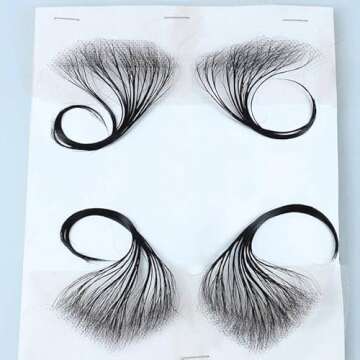 Mcclay Edges Hair Top Swiss HD Lace Baby Hair Stripes Soft Natural Baby Hair Edges for Black Women Reusable Invisible Lace Hairline Real Human Hair, Black Color 4 Pcs