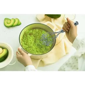 HIC Kitchen 2-in-1 Mix N’Masher Potato Masher, 18/8 Stainless Steel