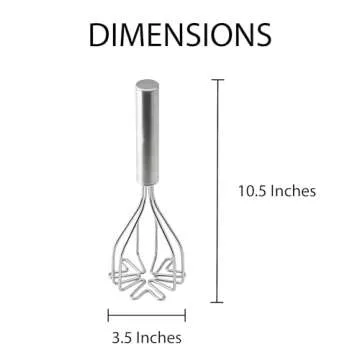 HIC Kitchen 2-in-1 Mix N’Masher Potato Masher, 18/8 Stainless Steel