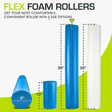 ProsourceFit Flex Foam Rollers for Muscle Massage, Physical Therapy, Core & Balance Exercises Stabil...