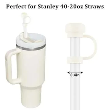 4 Pcs Straw Covers for Stanley Cup 40-20 oz, 0.4 inches Silicone Straw Cover Caps, Stanley Cups Accessories, Dust-proof and leak-proof