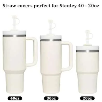 4 Pcs Straw Covers for Stanley Cup 40-20 oz, 0.4 inches Silicone Straw Cover Caps, Stanley Cups Accessories, Dust-proof and leak-proof