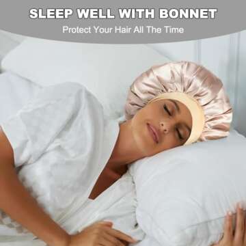 Satin Bonnet for Sleeping – Gorgeous Champagne Silk Bonnet for Hair Protection