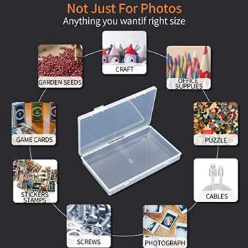 Gbivbe Photo Storage Box 4" x 6", 18 Inner Photo Case Extra Large Photo Organizer Acid-Free Photo Bo...