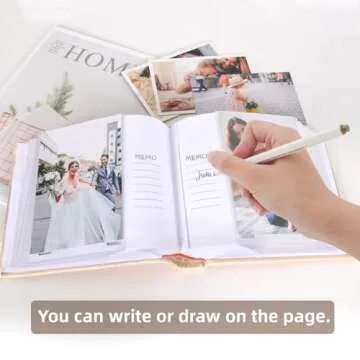 RECUTMS Photo Album 4x6 300 Photos with Writing Space Button Grain Leather Large Capacity Pockets Pictures Album with Memo Wedding Birthday Christmas Photo Albums