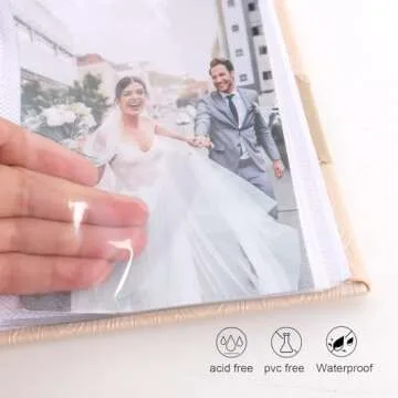 RECUTMS Photo Album 4x6 300 Photos with Writing Space Button Grain Leather Large Capacity Pockets Pictures Album with Memo Wedding Birthday Christmas Photo Albums