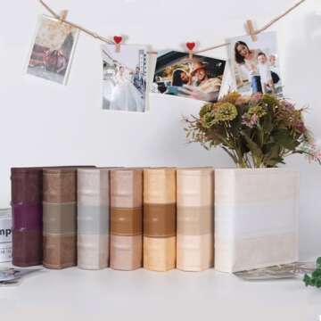 RECUTMS Photo Album 4x6 300 Photos with Writing Space Button Grain Leather Large Capacity Pockets Pictures Album with Memo Wedding Birthday Christmas Photo Albums