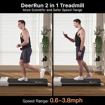 DeerRun Portable Walking Pad Treadmill for Home Office
