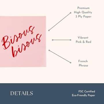 Bonjour Fête Bisous Bisous Cocktail Napkins for Stylish Events