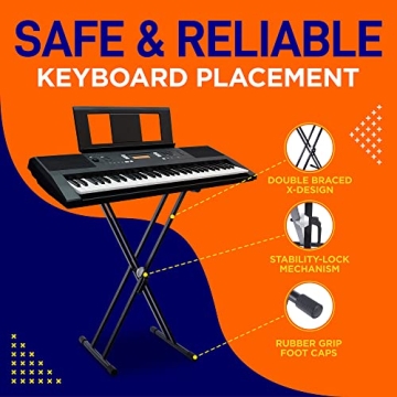 Adjustable Electronic Keyboard Stand Double Braced X Design