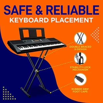 Adjustable Electronic Keyboard Stand Double Braced X Design