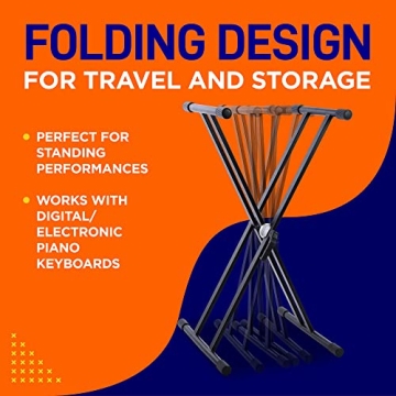 Adjustable Electronic Keyboard Stand Double Braced X Design
