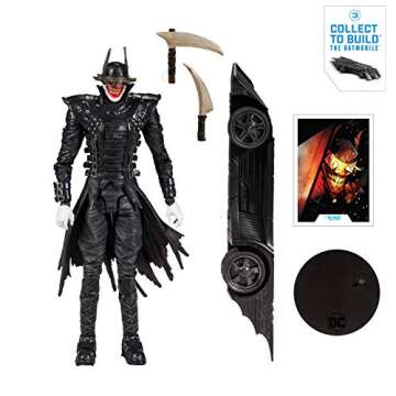 McFarlane Toys DC Multiverse Batman Who Laughs Action Figure with Build-A Rebirth Batmobile (Piece 3)