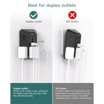 Addtam Surge Protector Outlet Extender for Home and Office